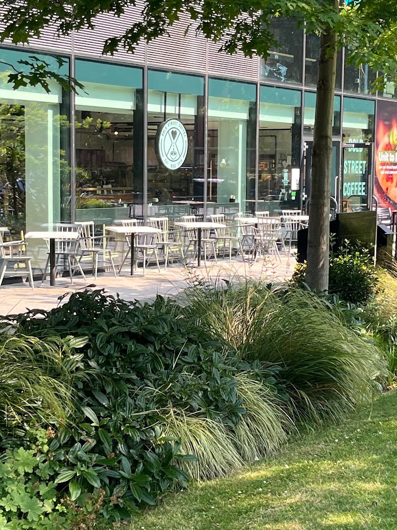 Storefront of Bold Street Coffee University Green, specialty coffee shop in Manchester