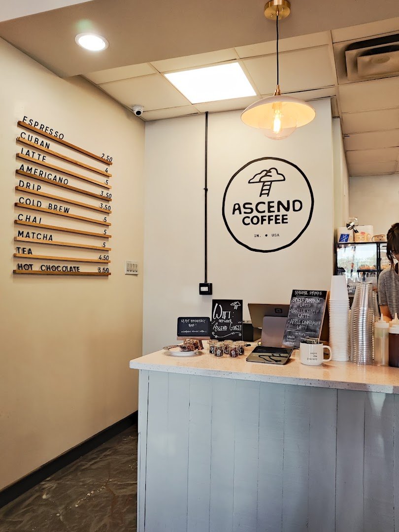 Interior of Ascend Coffee, specialty coffee shop in Indianapolis