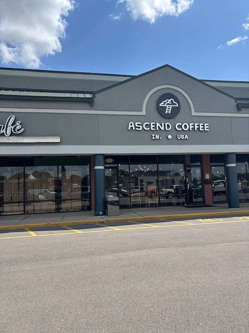 Storefront of Ascend Coffee, specialty coffee shop in Indianapolis