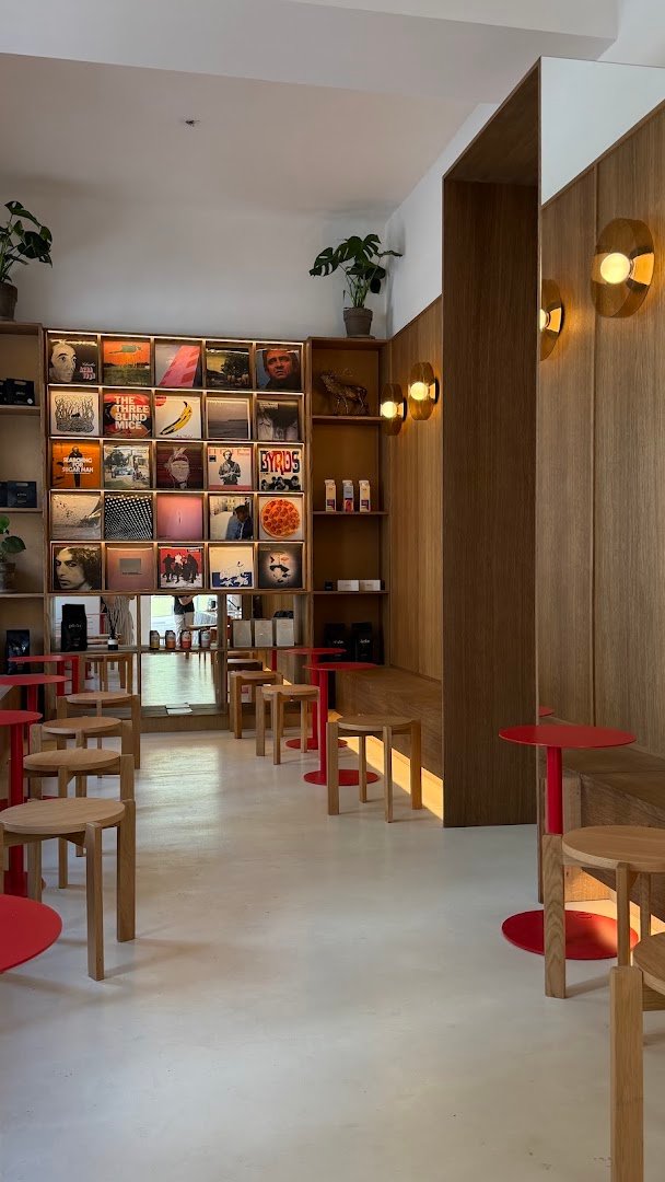 Interior of Pikola Praha, specialty coffee shop in Prague