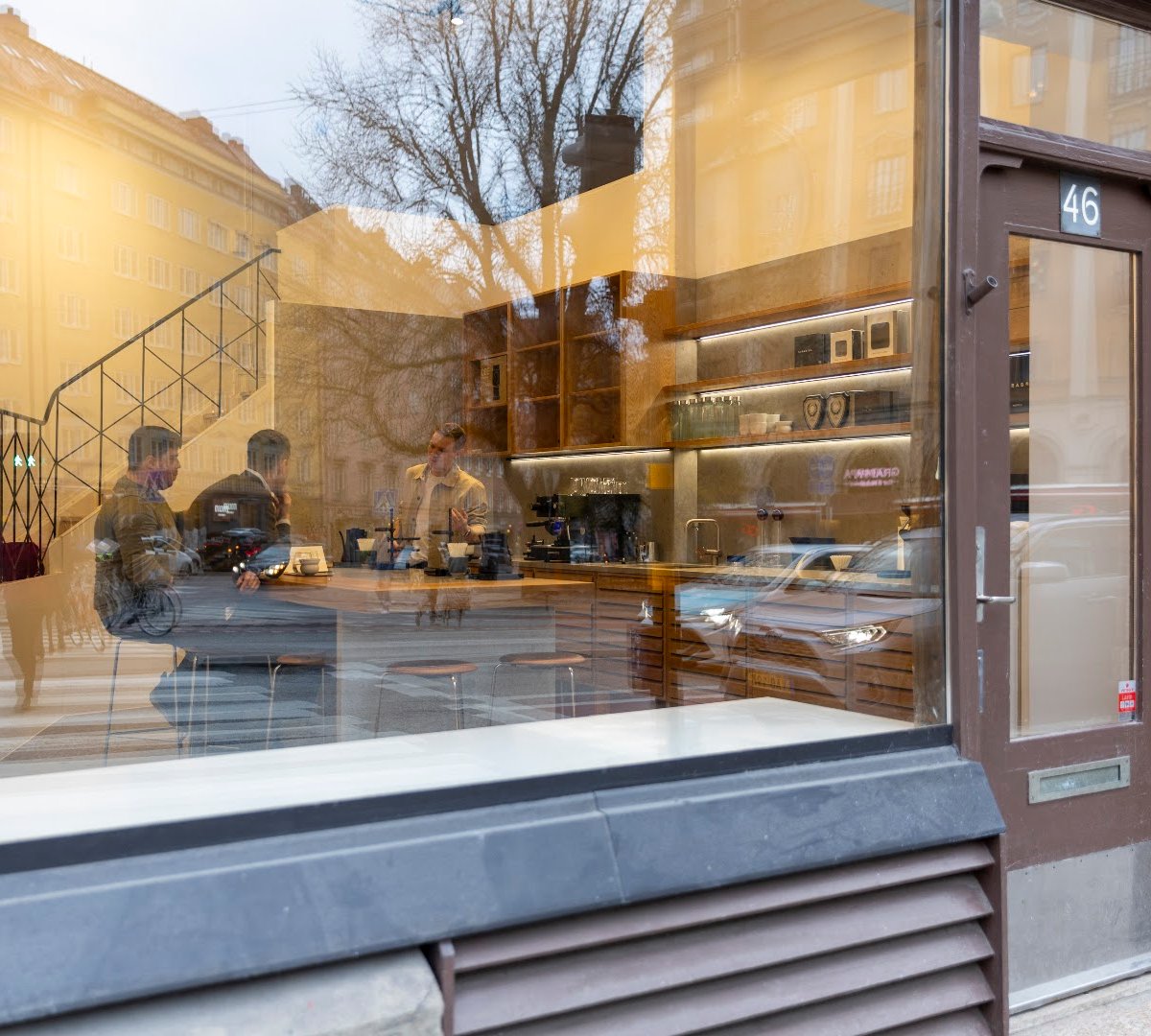 Storefront of Nordic Brew Lab Stockholm Store, specialty coffee shop in Stockholm