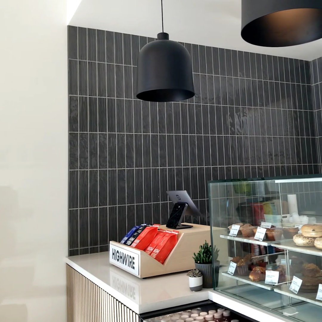 Interior of Highwire Coffee Roasters, specialty coffee shop in Oakland
