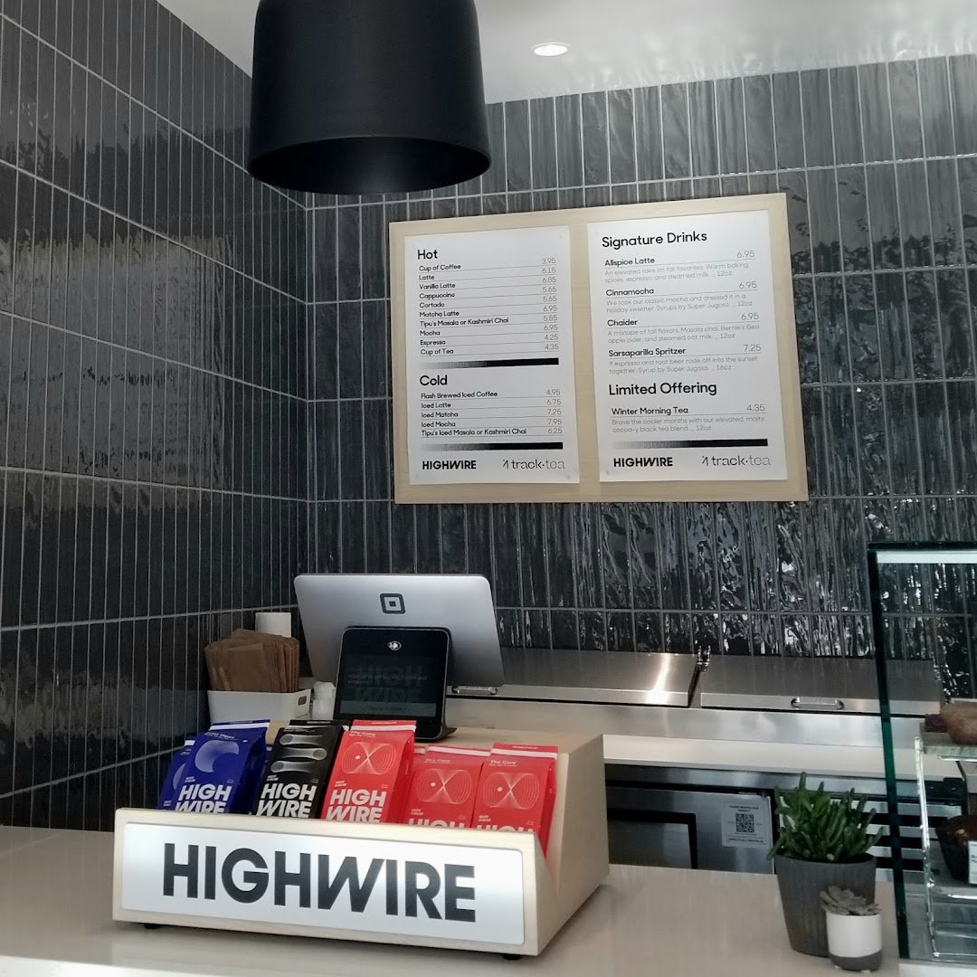 Interior of Highwire Coffee Roasters, specialty coffee shop in Oakland