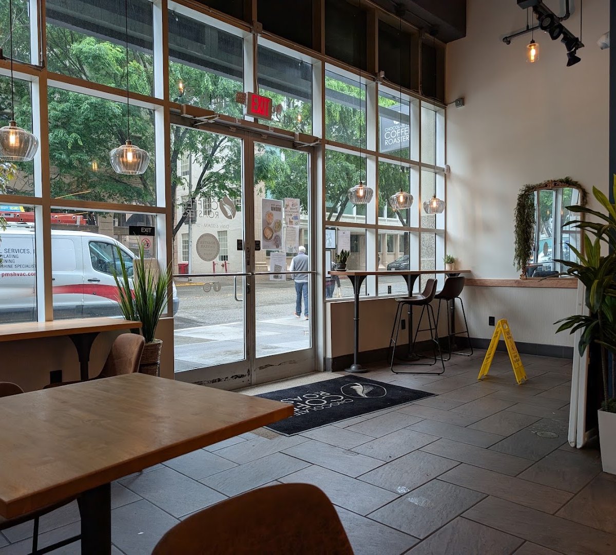 Interior of Chocolate Fish Coffee Roasters, specialty coffee shop in Sacramento