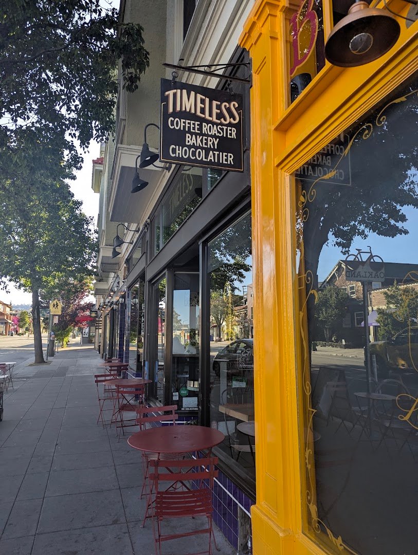Storefront of Timeless Coffee, specialty coffee shop in Oakland