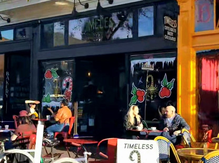 Storefront of Timeless Coffee, specialty coffee shop in Oakland