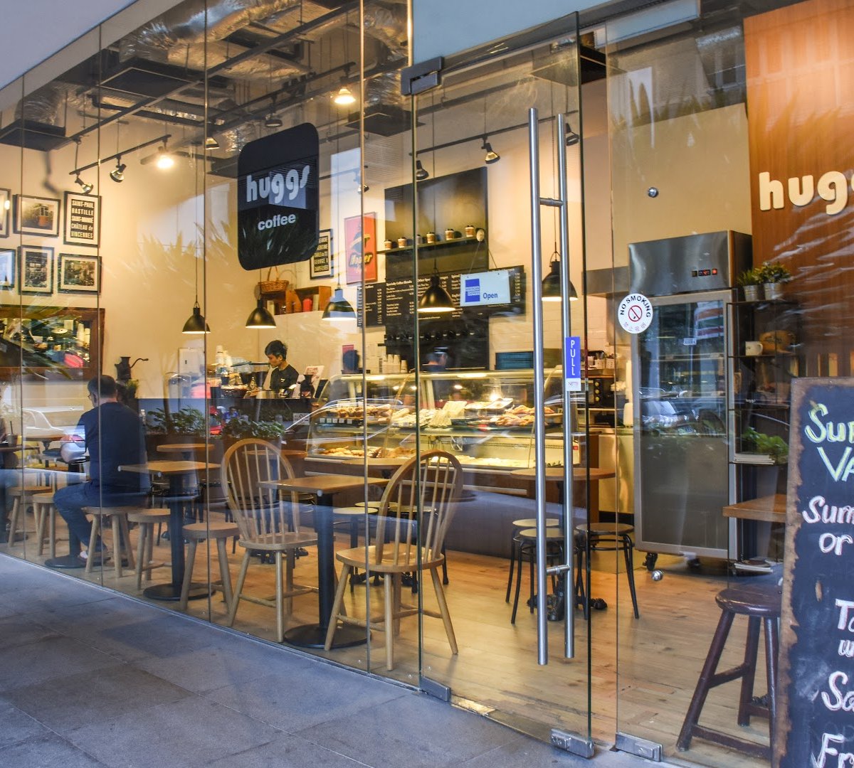 Storefront of Huggs Coffee, specialty coffee shop in Singapore