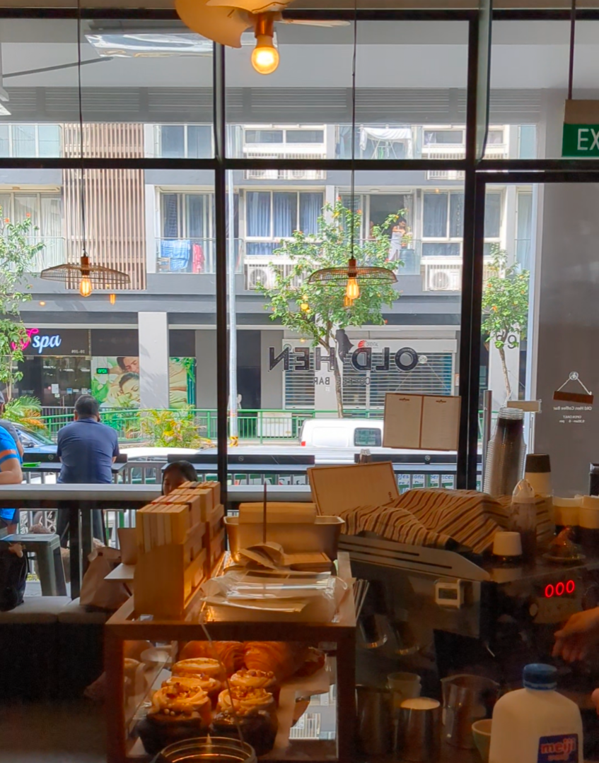 Interior of Old Hen Coffee (NUS), specialty coffee shop in Singapore