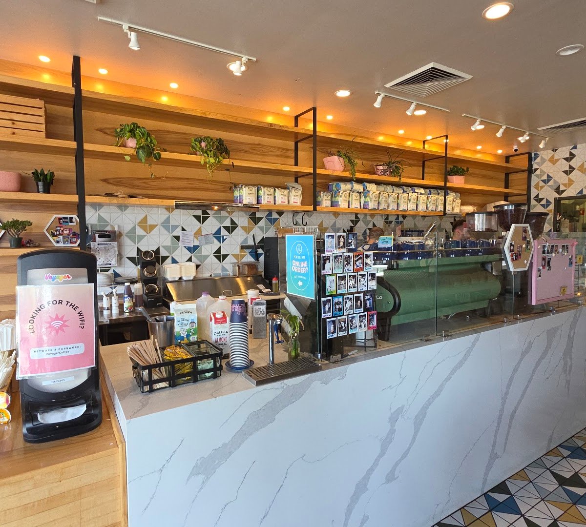 Interior of Voyager Craft Coffee - Santa Clara University, specialty coffee shop in San Jose