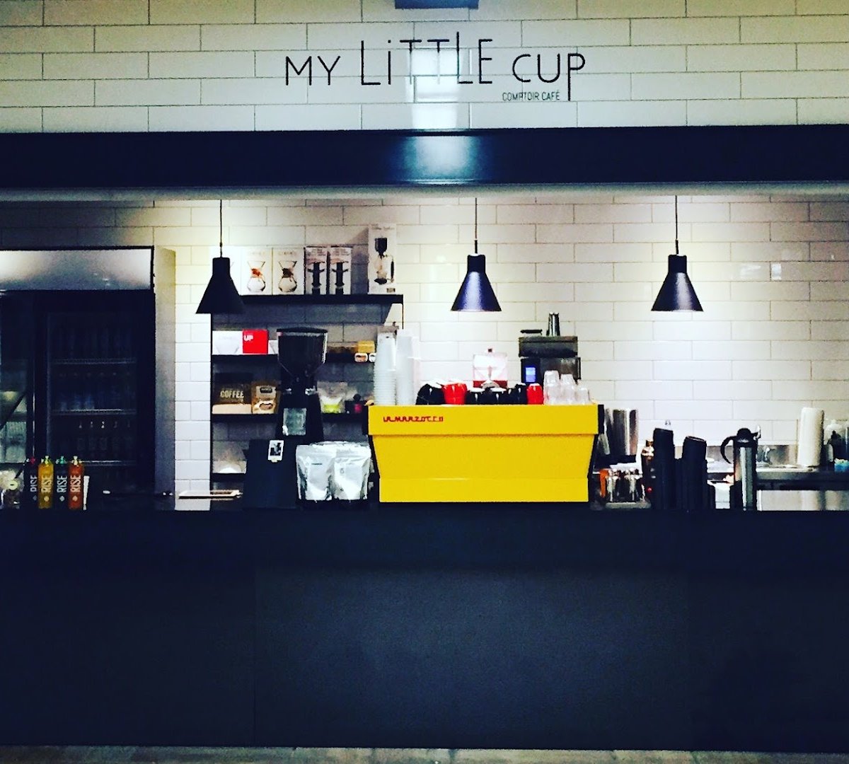 Interior of My Little Cup, specialty coffee shop in Montreal