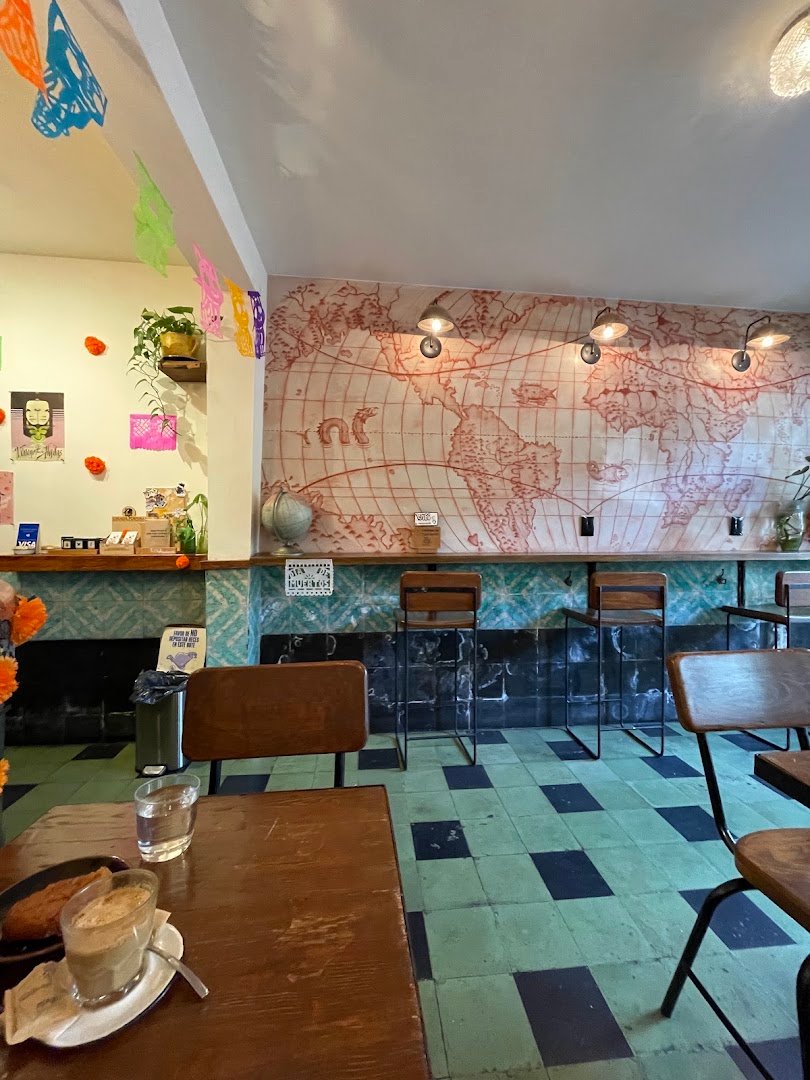 Interior of Cardinal Coffee House, specialty coffee shop in Mexico City