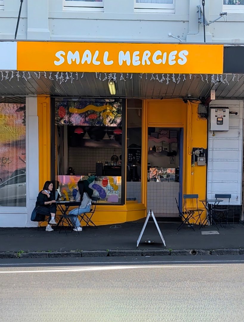 Storefront of Small Mercies, specialty coffee shop in Auckland