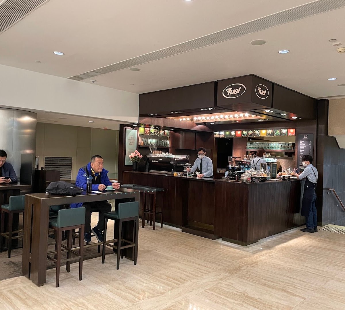 Interior of Fuel Espresso, specialty coffee shop in Hong Kong