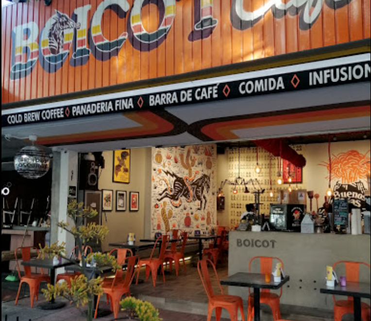 Storefront of Boicot Café Polanco, specialty coffee shop in Mexico City