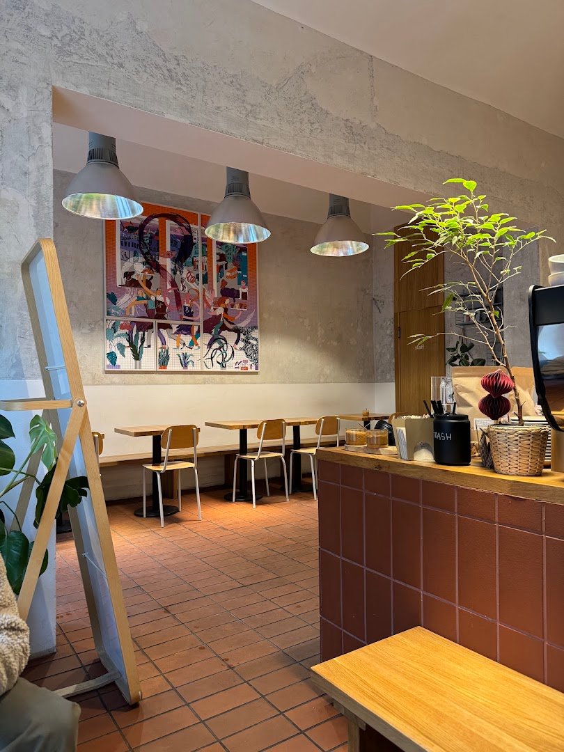 Interior of Kin & K Bakery Korunní, specialty coffee shop in Prague