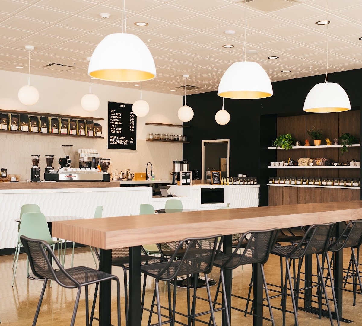 Interior of Quills Coffee, specialty coffee shop in Indianapolis
