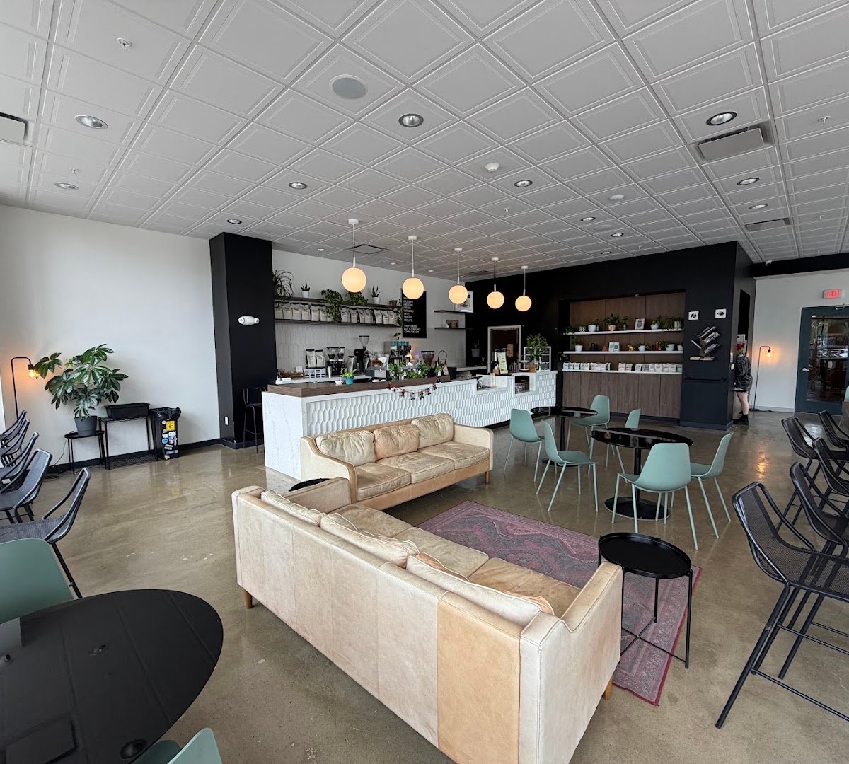 Interior of Quills Coffee, specialty coffee shop in Indianapolis