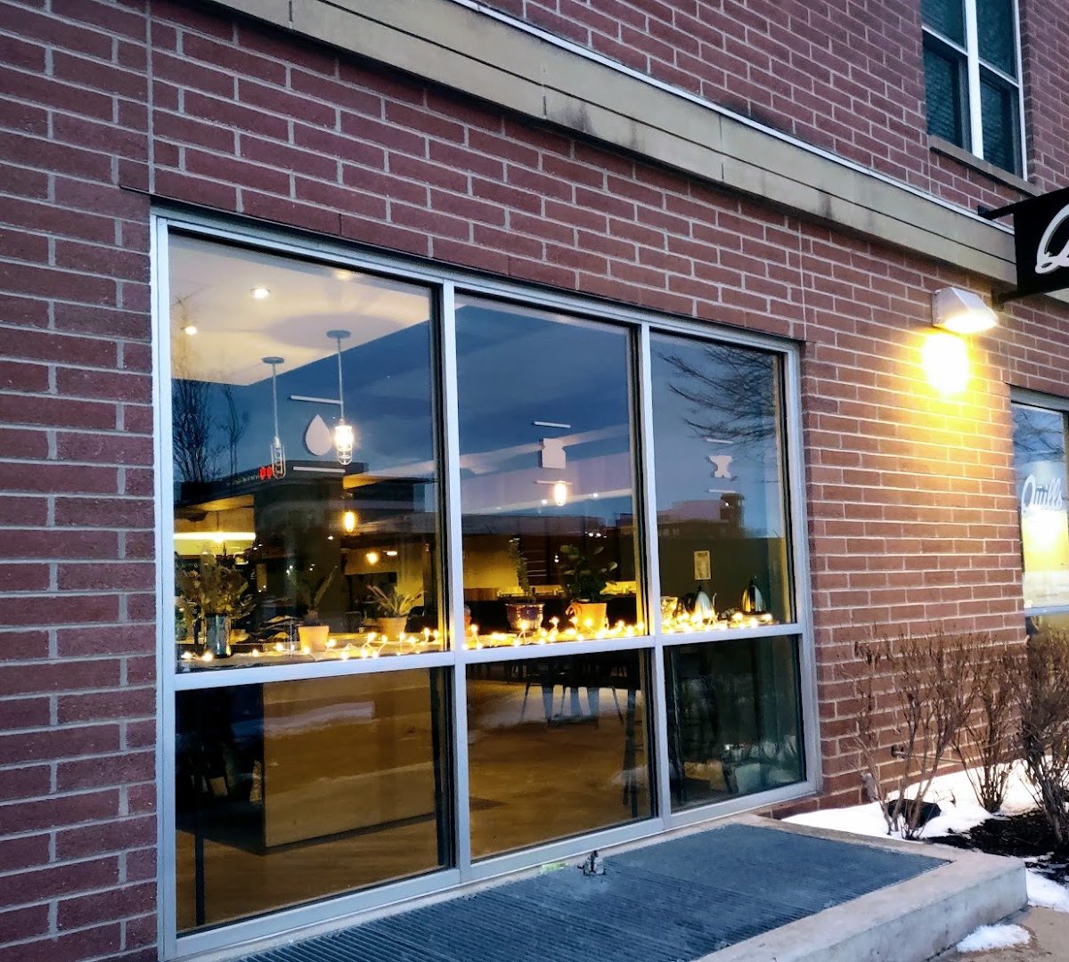 Storefront of Quills Coffee, specialty coffee shop in Indianapolis
