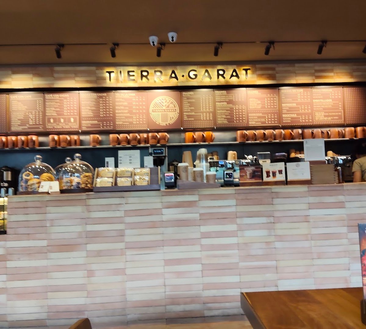 Interior of Tierra Garat Reforma Ángel, specialty coffee shop in Mexico City