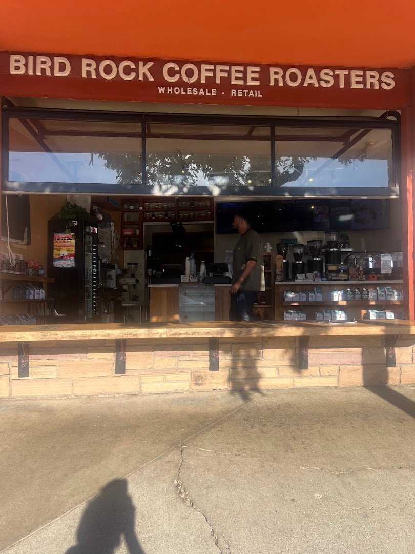 Storefront of Bird Rock Coffee Roasters - La Jolla, specialty coffee shop in San Diego