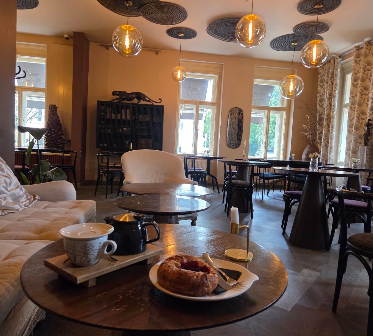 Interior of La Boheme Cafe, specialty coffee shop in Prague