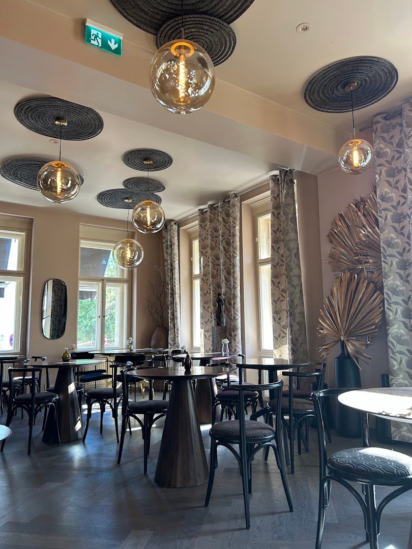 Interior of La Boheme Cafe, specialty coffee shop in Prague