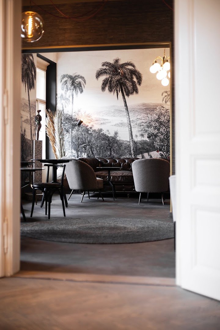 Interior of La Boheme Cafe, specialty coffee shop in Prague