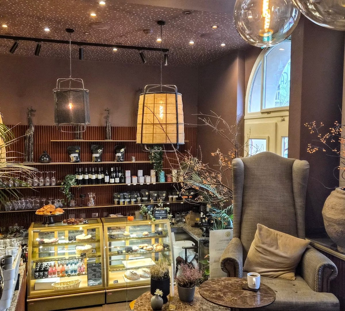 Interior of La Boheme Cafe, specialty coffee shop in Prague