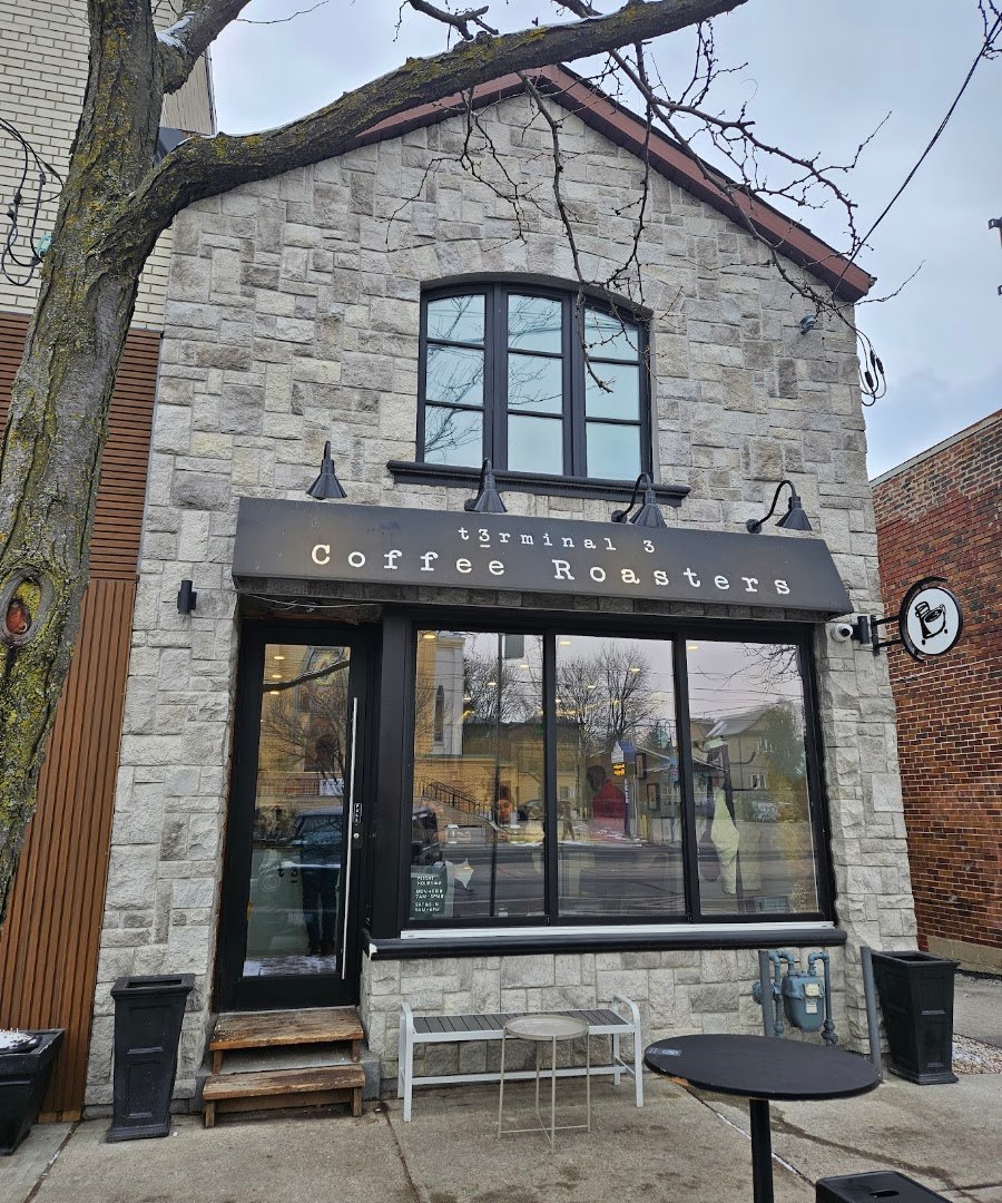 Storefront of Terminal 3 Coffee Roasters - Lake Shore, specialty coffee shop in Toronto
