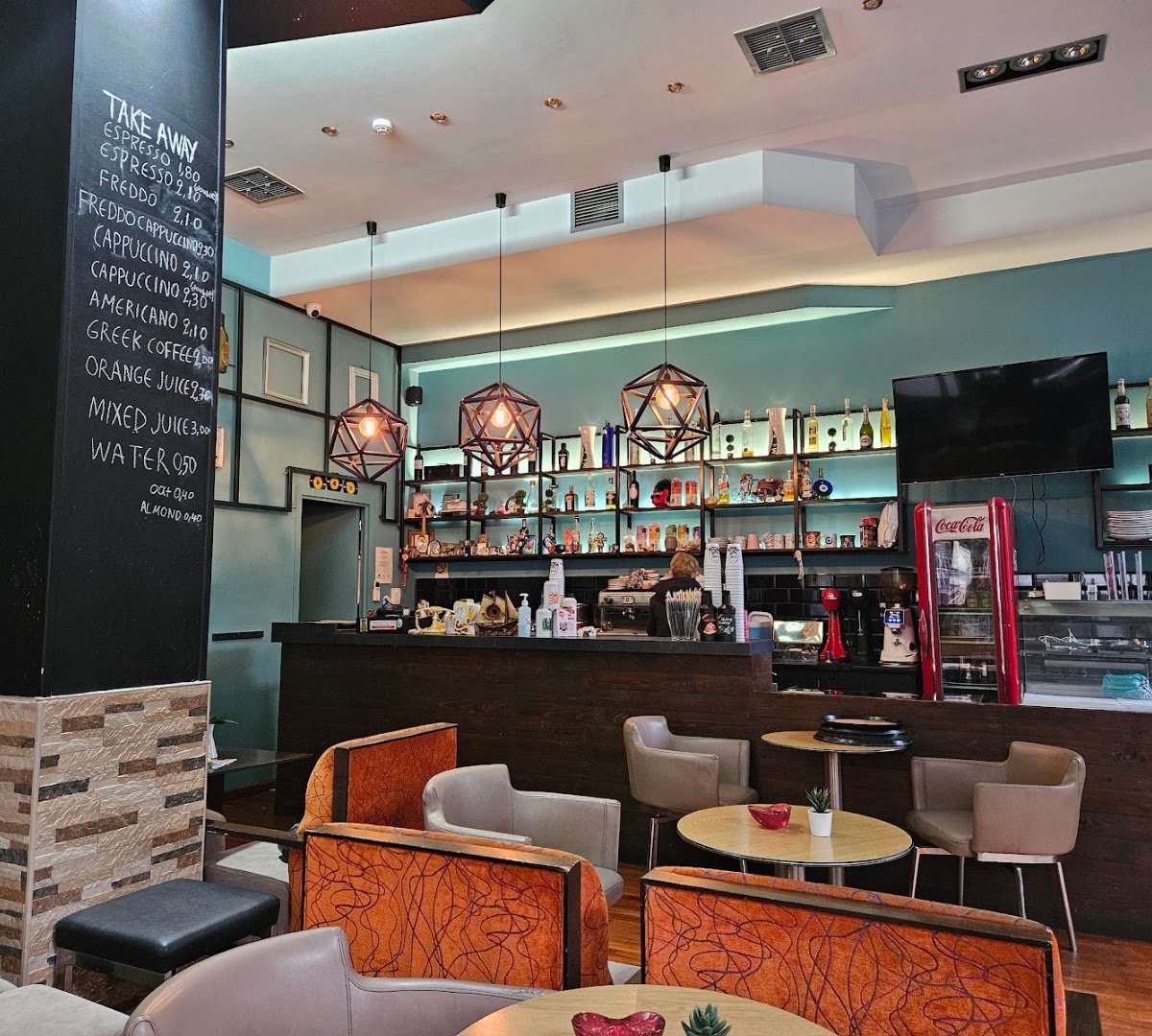 Interior of Magica coffee food, specialty coffee shop in Athens
