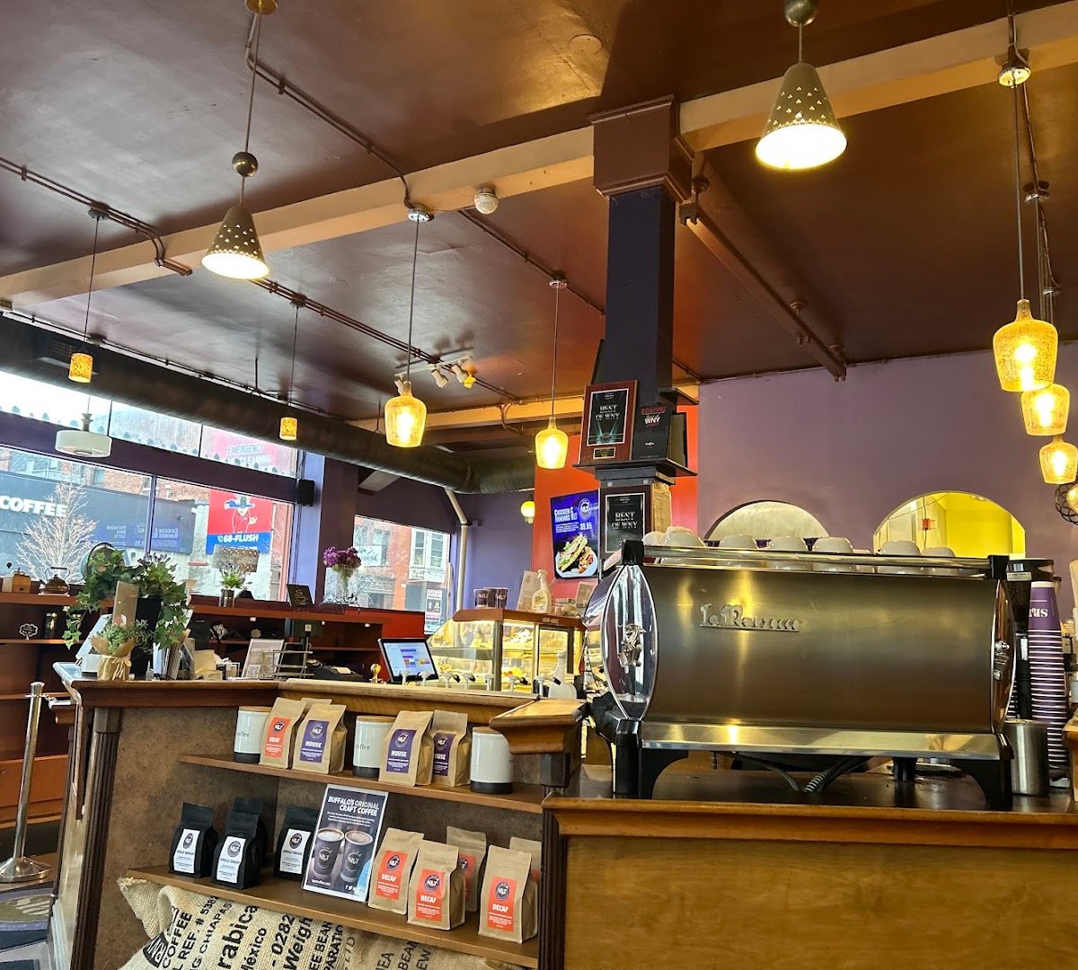 Interior of SPoT Coffee Delaware/Chippewa, specialty coffee shop in Buffalo