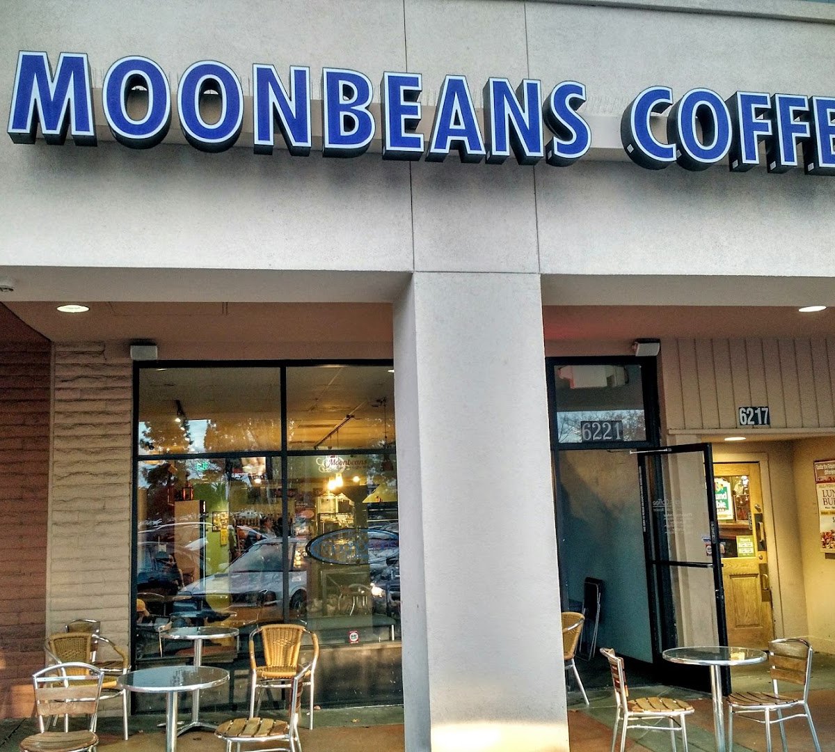 Storefront of MoonBean's Coffee, specialty coffee shop in San Jose