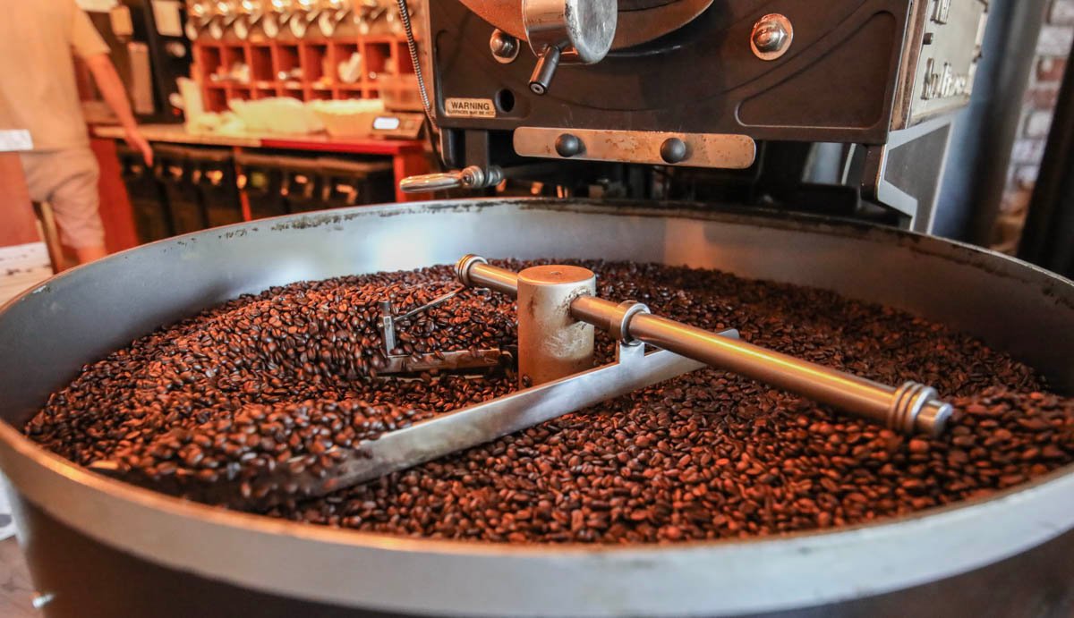Interior of MoonBean's Coffee, specialty coffee shop in San Jose