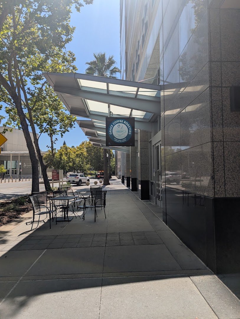 Storefront of Grace Coffee Roasters, specialty coffee shop in Sacramento