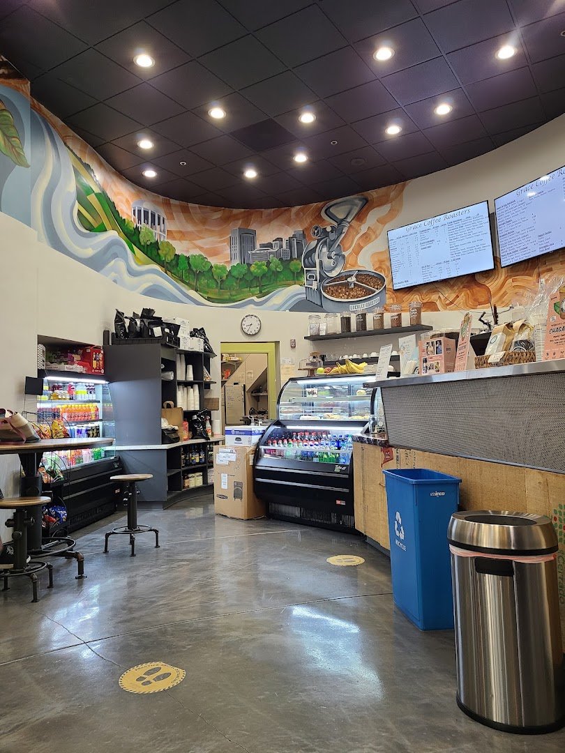 Interior of Grace Coffee Roasters, specialty coffee shop in Sacramento