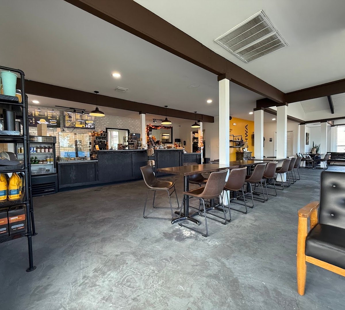 Interior of Kahwa Coffee, specialty coffee shop in Tampa-St. Petersburg
