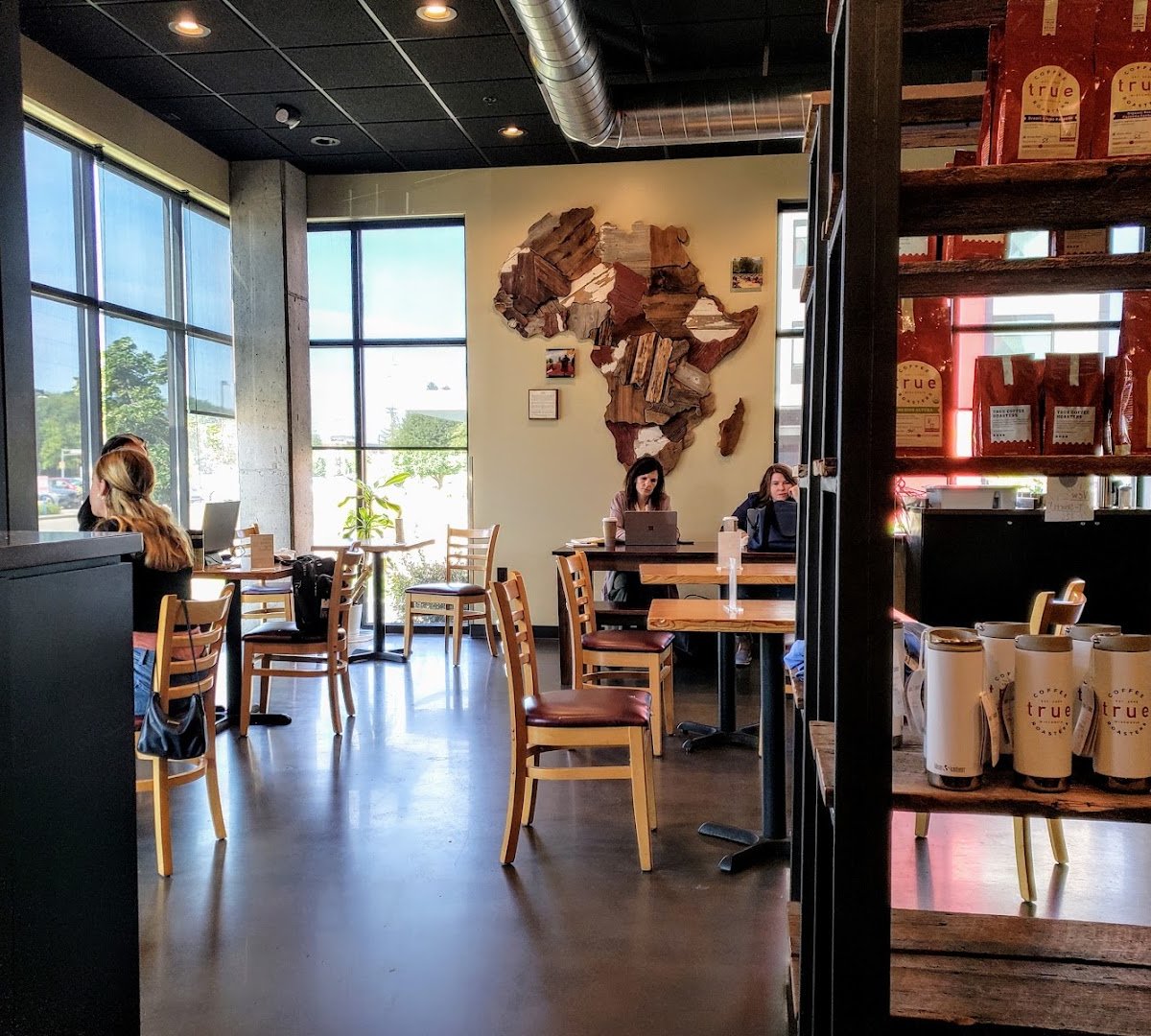 Interior of True Coffee Roasters - Cafe, specialty coffee shop in Madison