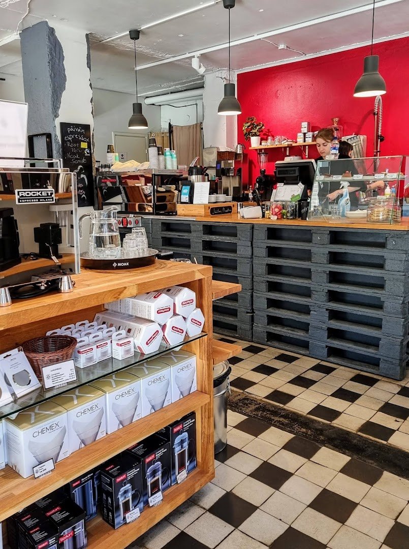 Interior of Kaffecentralen | Shop, specialty coffee shop in Helsinki