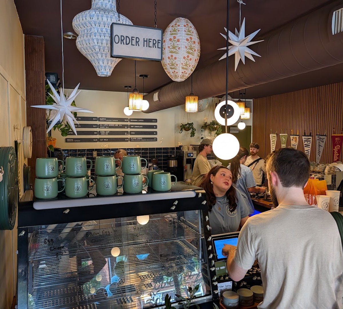 Interior of Kovella Coffee, specialty coffee shop in Rochester