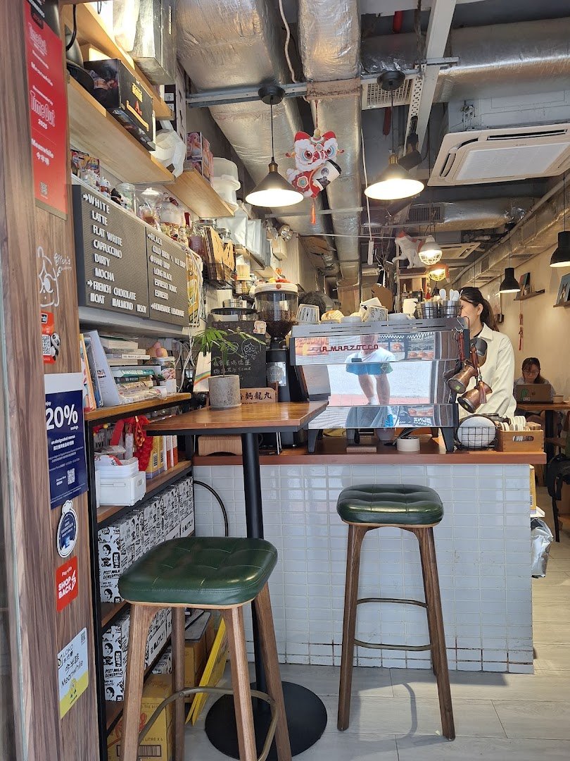 Interior of Meanwhile Coffee, specialty coffee shop in Hong Kong