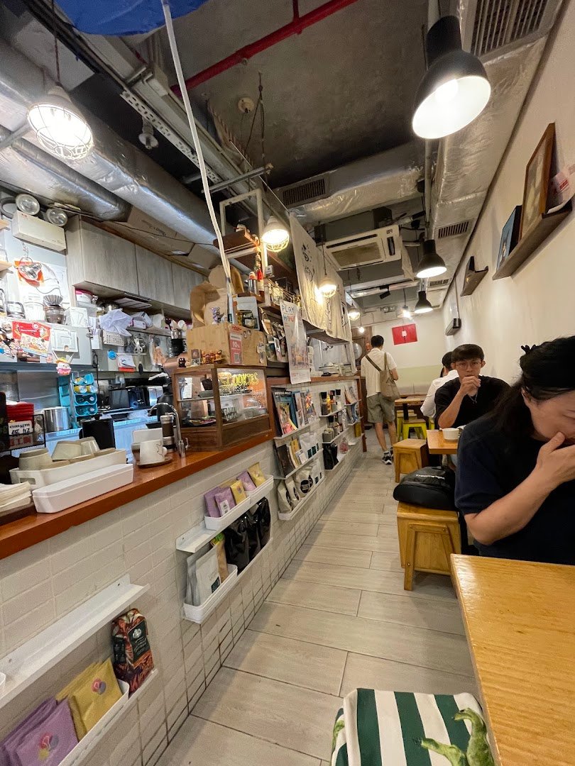 Interior of Meanwhile Coffee, specialty coffee shop in Hong Kong
