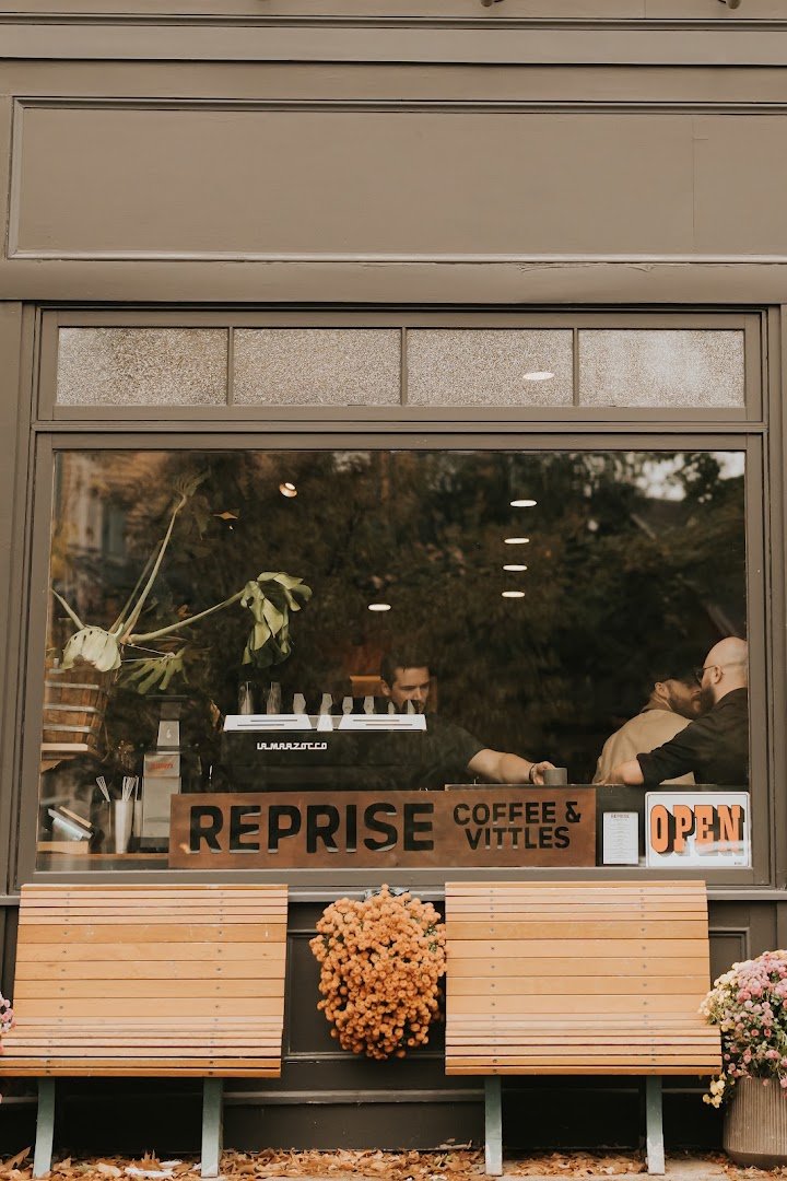 Storefront of Reprise, specialty coffee shop in Providence