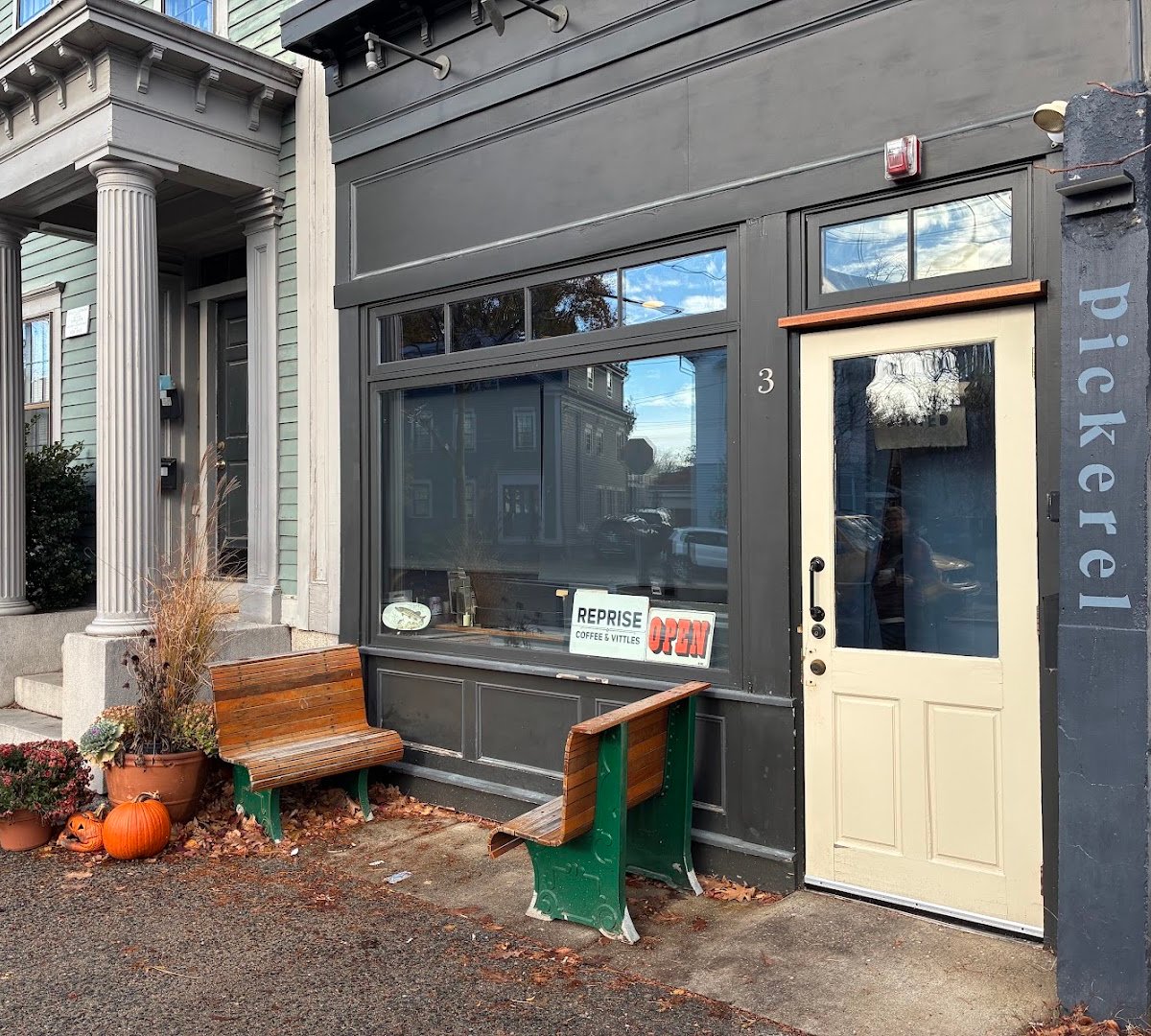 Storefront of Reprise, specialty coffee shop in Providence