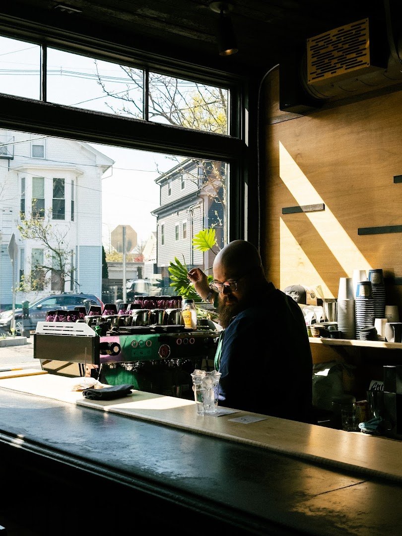 Interior of Reprise, specialty coffee shop in Providence