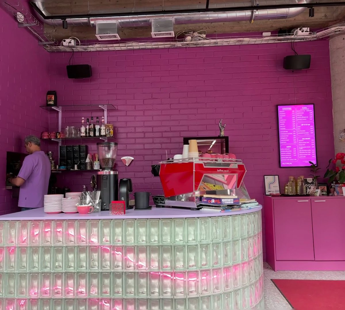 Interior of Outrun Cafe, specialty coffee shop in Helsinki