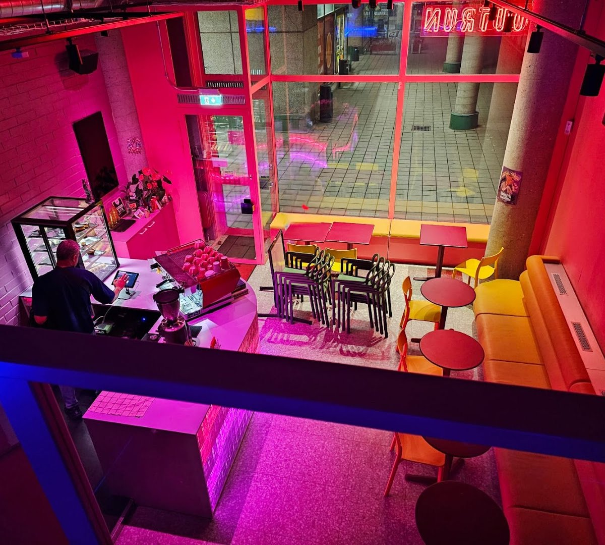Interior of Outrun Cafe, specialty coffee shop in Helsinki
