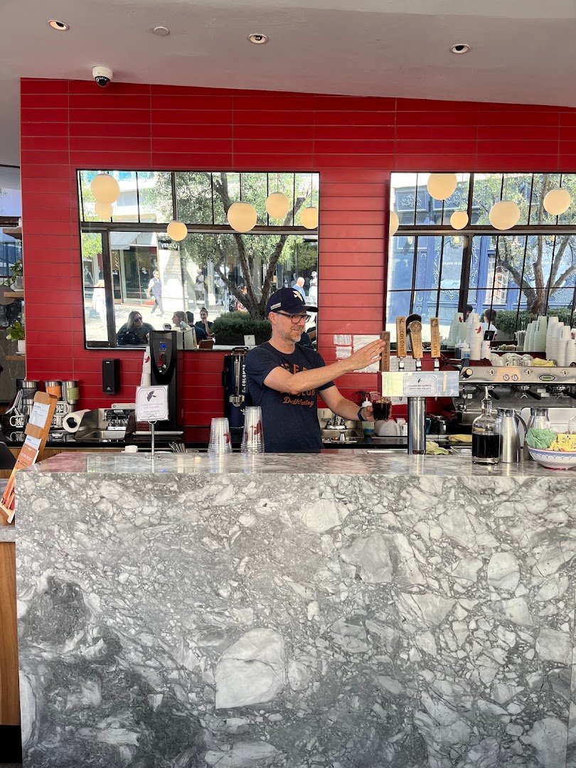 Interior of La Colombe Coffee, specialty coffee shop in San Diego