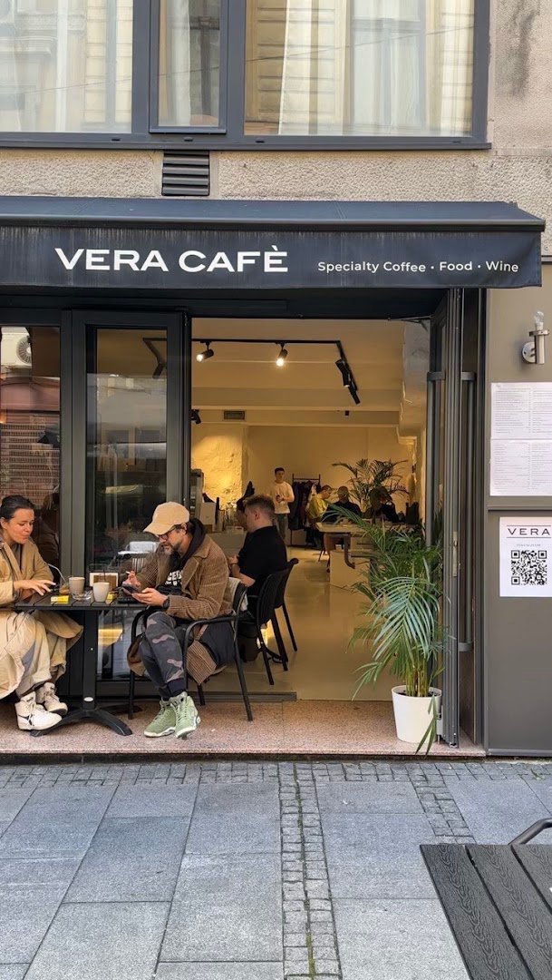 Storefront of VERA, specialty coffee shop in Belgrade