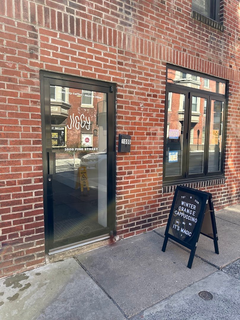 Storefront of Jiggy Coffee, specialty coffee shop in Philadelphia