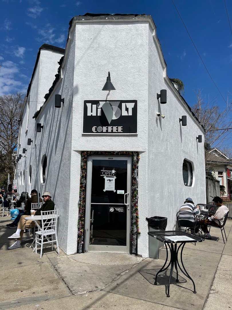 Storefront of Hivolt, specialty coffee shop in New Orleans